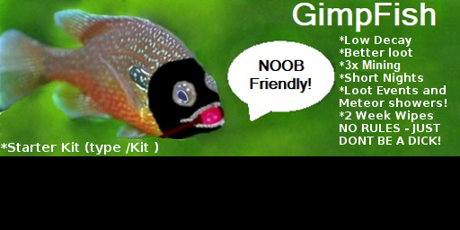 GimpFish - No Decay - Rust+ - 2x Loot - zLevels -SkinBox - Larg - 178.32.119.38:2023
